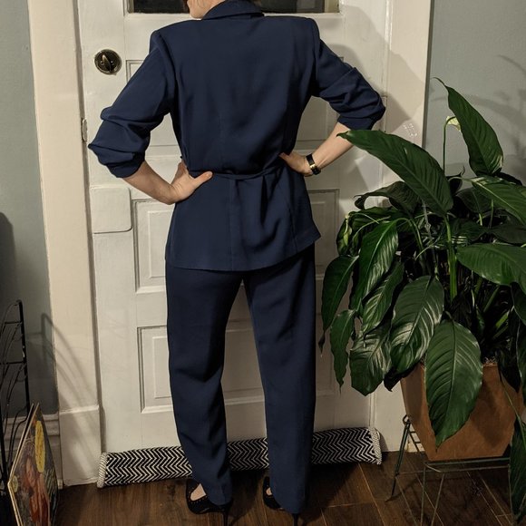 Vintage Navy Petite Sophisticate Power Suit 4P 2P - Picture 2 of 10